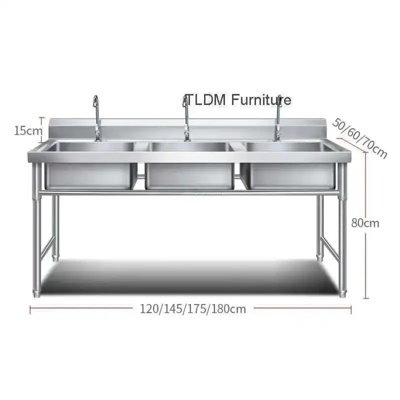 

Коммерческие кухонные мойки из нержавеющей стали, современный школьный умывальник для столовой, кухонные аксессуары, роскошный домашний умывальник с тремя прорезями GL