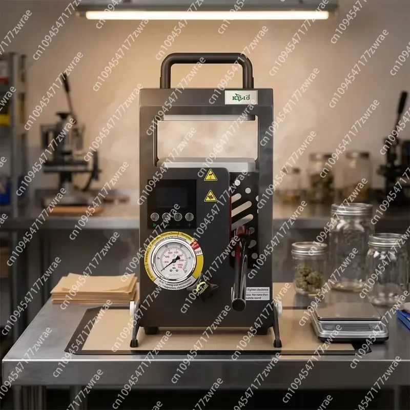 10 Ton Hydraulic Rosin Heat Press Machine Dual Heating Plates Rosin Press Hand Crank Hydraulic Oil Press for Rosin Extraction