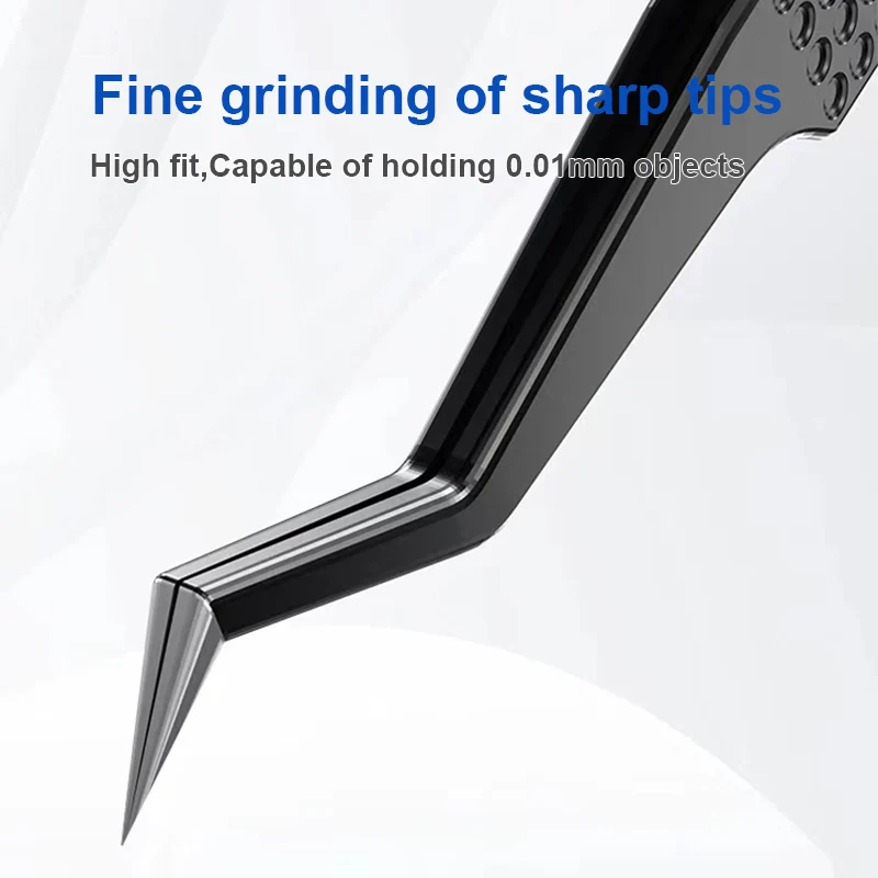 B&R BS-16 High Hardness Precision Chip Planting Tin Tweezers Easy Clamping Mobile Phone Repair Curved Design Forceps