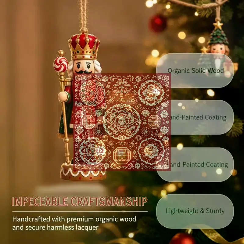 12Pcs Wood Nutcracker Ornaments Christmas Tree Hanging Decoration Colorful Nutcracker Soldier Pendant For Xmas Home Party Decor