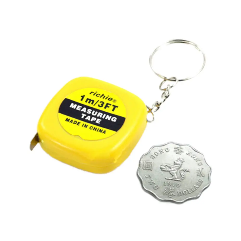 Clear Scale 1M/3Ft/40Inch Easy Retractable Ruler Tape Measure Super Mini Portable Pull Ruler With Keychain For Travel