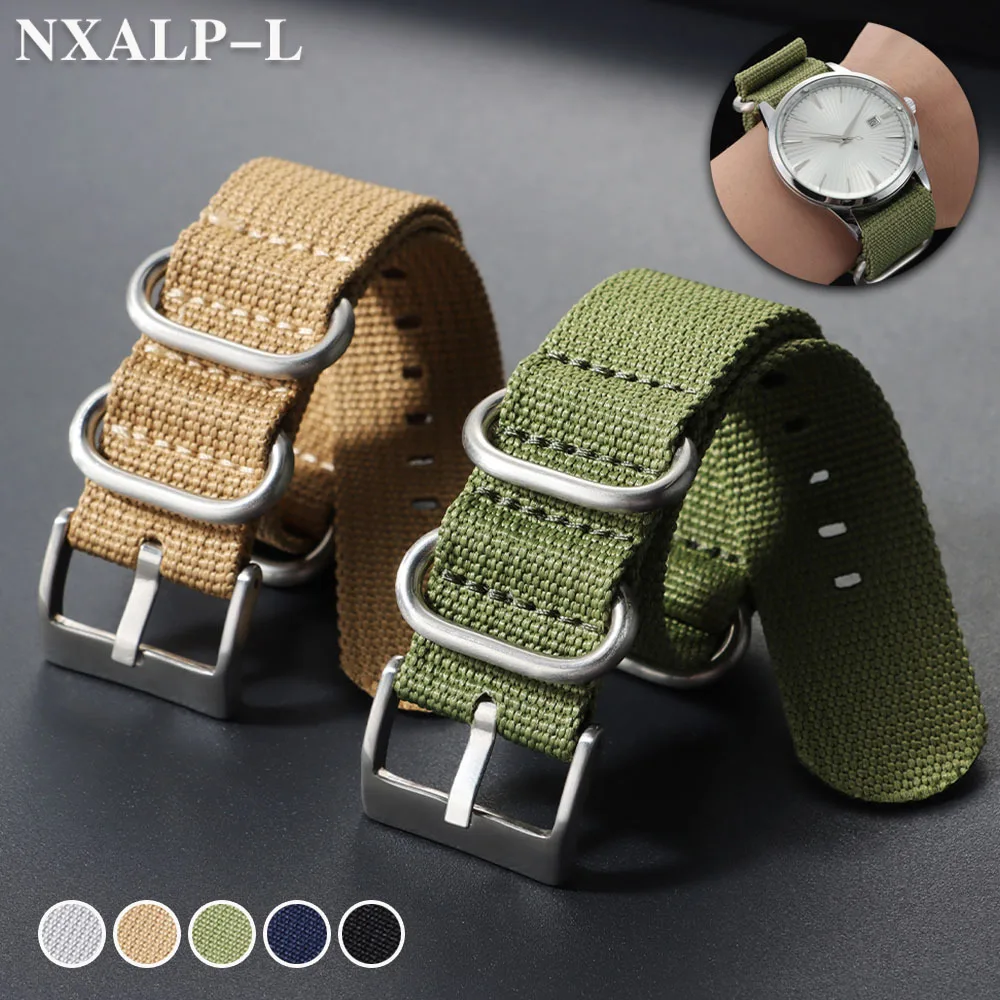 Thickened Nylon Wristband 20mm 22mm for Tudor for Seiko Ribbed Watch Strap Men women Army Military Sports Watchband Accessories