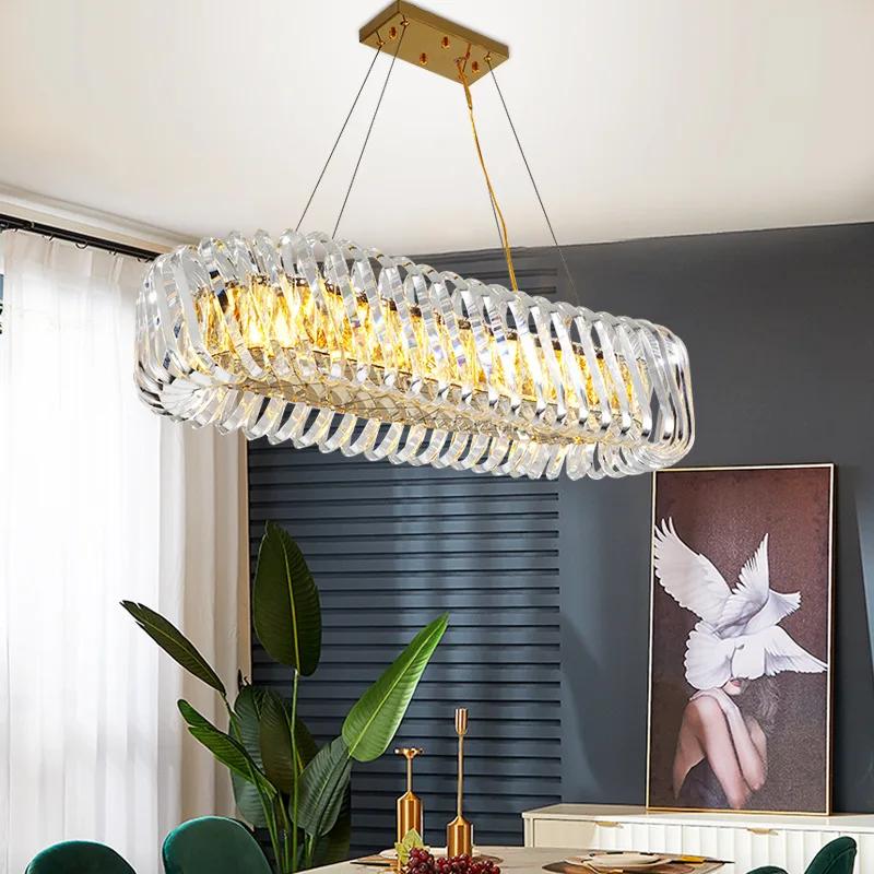 

Modern K9 Crystal LED Pendant Lamp Gold/Silver Ceiling Light Luxury Hanging Lustre for Living Room Bedroom Home Decor Fixtures