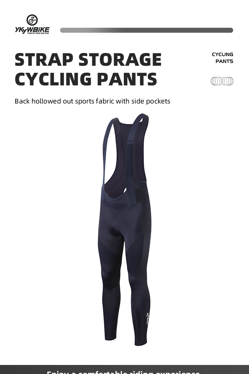 YKYW Herren Frühling Herbst Lange Radhose Radfahren Trägerhose Lange Hose Trägerhose Rennradhose Trägerhose Fahrrad Trägerhose – Detail 8