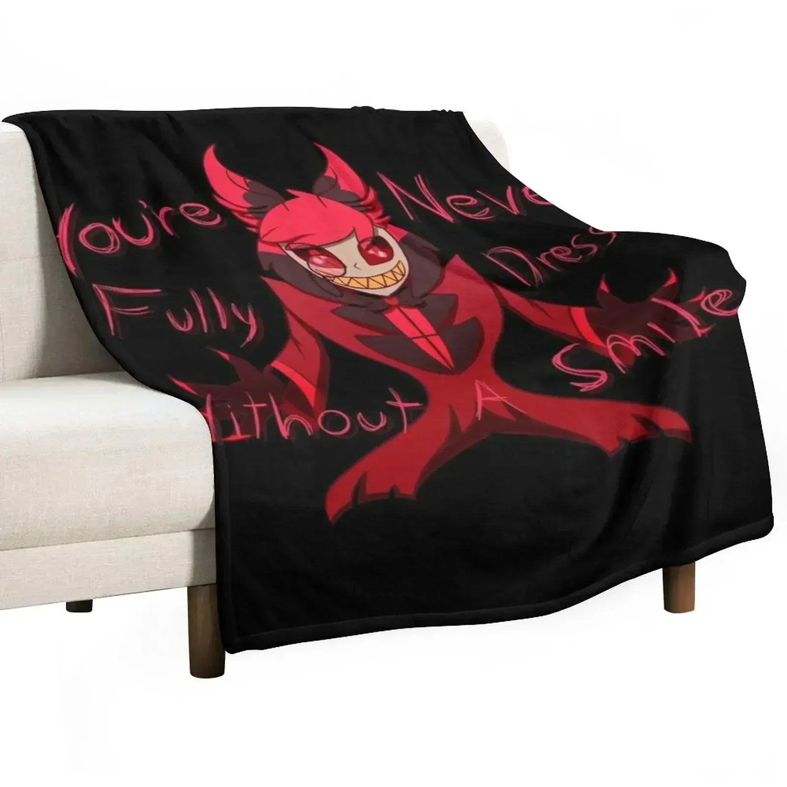 

You're Never Fully Dressed Without A Smile, Alastor Throw Blanket Easy Care Comfortable Blanket for Couch