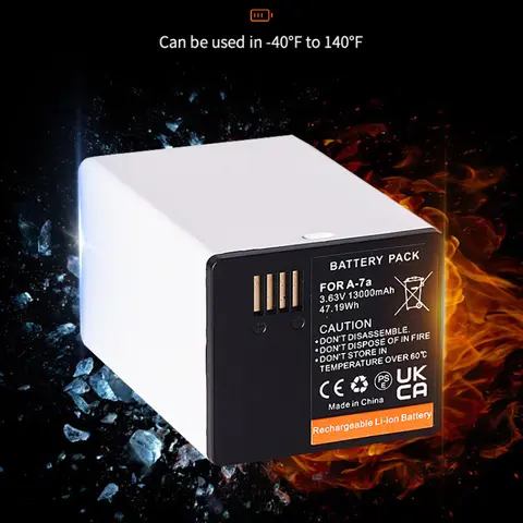 3.63V 13000mAh Battery for Arlo A-7a Pro 3 XL Pro 4 XL Monitoring Camera Battery Floodlight Cameras Rechargeable Battery