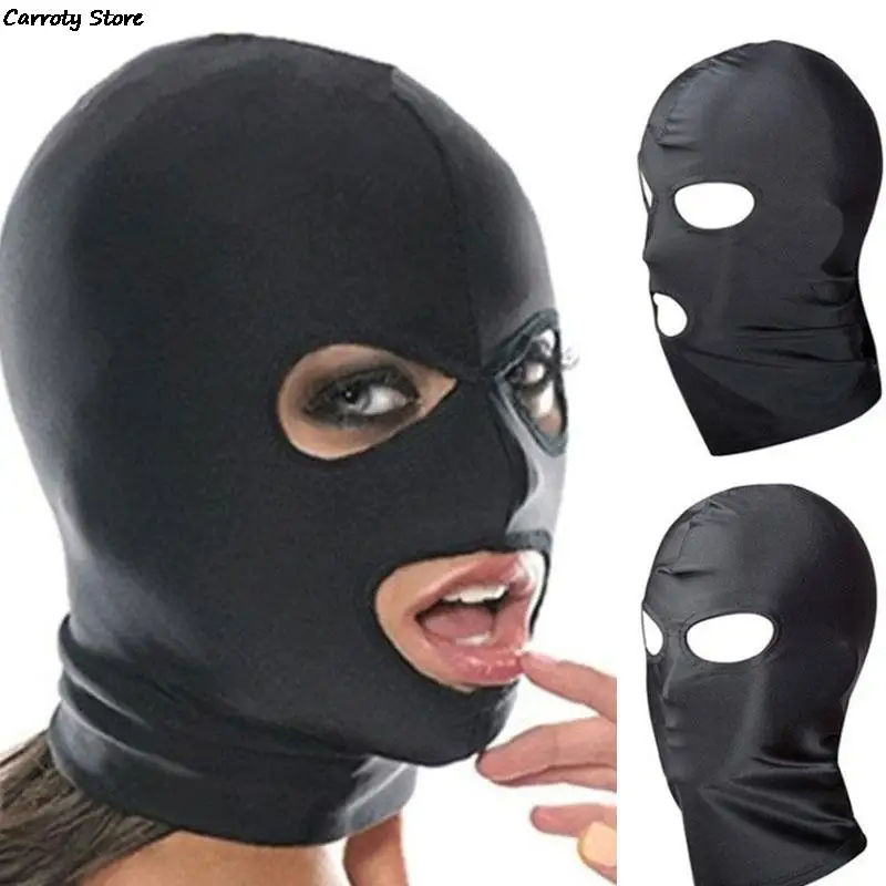 Sexy Toys Open Mouth Eye Bondage Party Mask Cosplay Slave punish Headgear Mask Exotic Apparel Sex Products BDSM Fetish Mask Hood