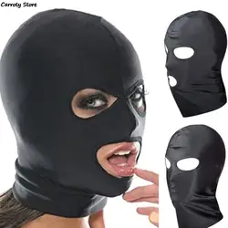 Sexy Toys Open Mouth Eye Bondage Party Mask Cosplay Slave punish Headgear Mask Exotic Apparel Sex Products BDSM Fetish Mask Hood