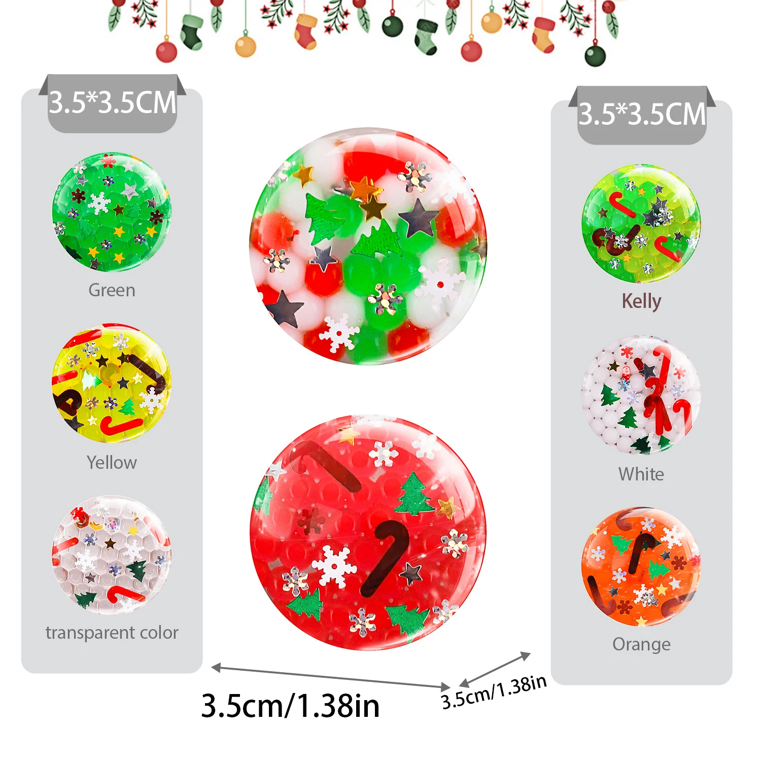 Stress relieving colored beads, squeeze grape balls, release water balls, Christmas style squeeze release toys