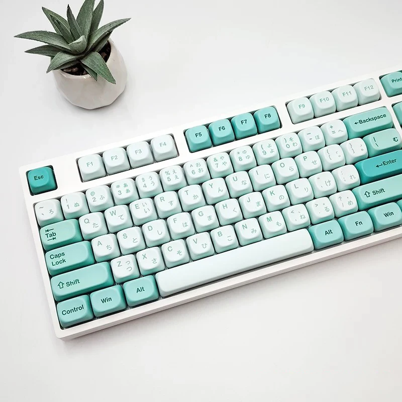 Mint Soda Theme Keycaps 125 Keys PBT MOA Profile Dye Sublimation for Mechanical Keyboard