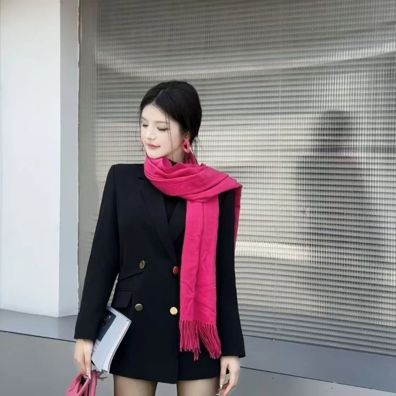 2025 moda feminina fino ajuste duplo breasted blazer, estilo coreano escritório comutar jaqueta, chique elegante terno para mulher