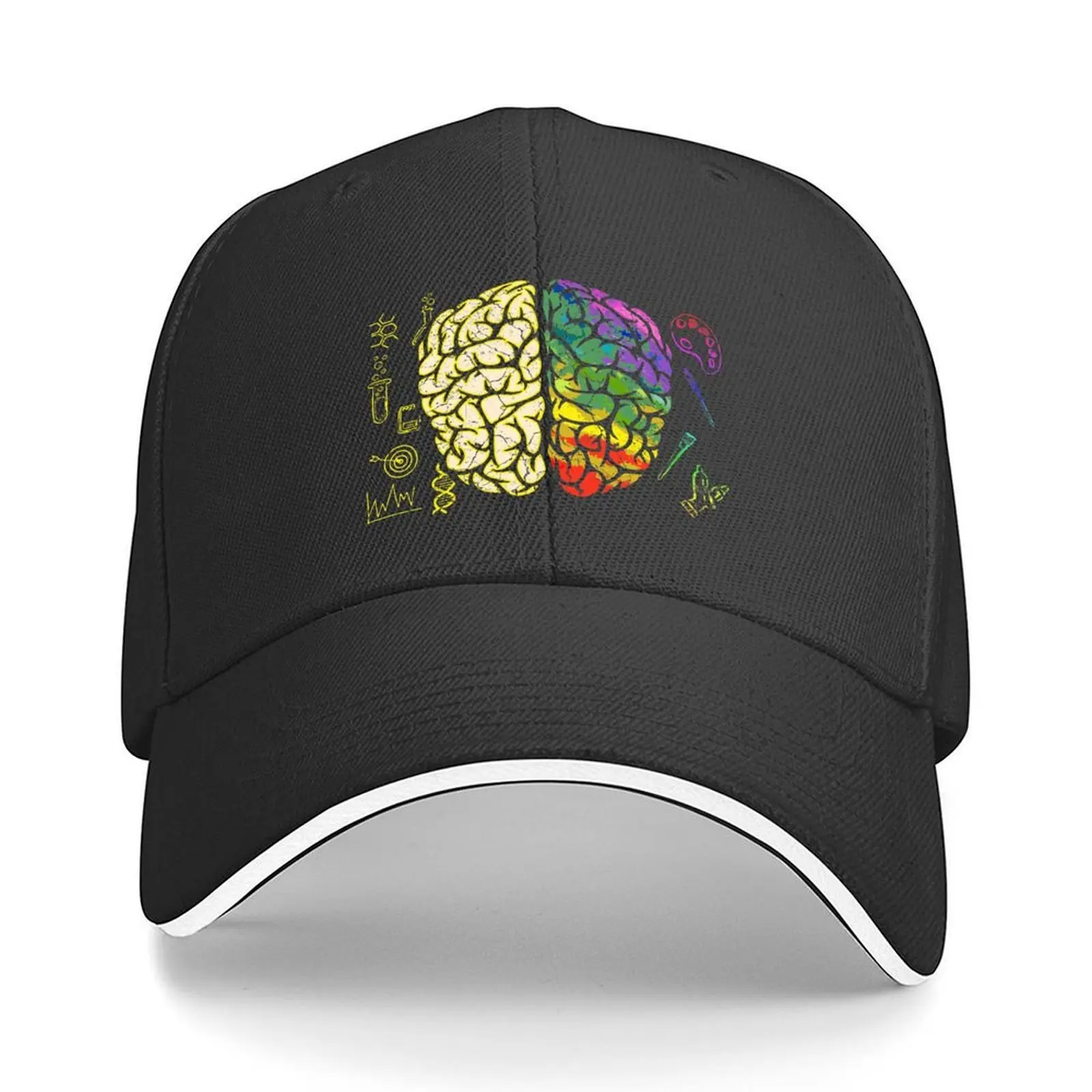 

Brain Neurology Hemispheres Analytical Creative Baseball Cap Golf Wear Anime Gentleman Hat Woman Men's