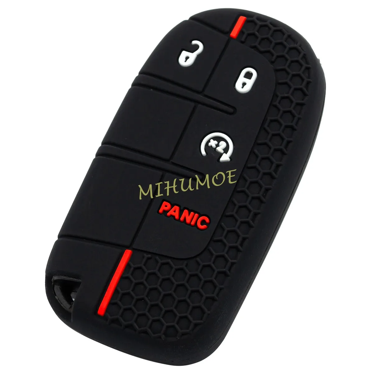 For Jeep 2017-2025 Silicone Car 4 Buttons Remote Key Fob Case Cover Cherokee KL Renegade Compass Dodge Durango Shell Keychain