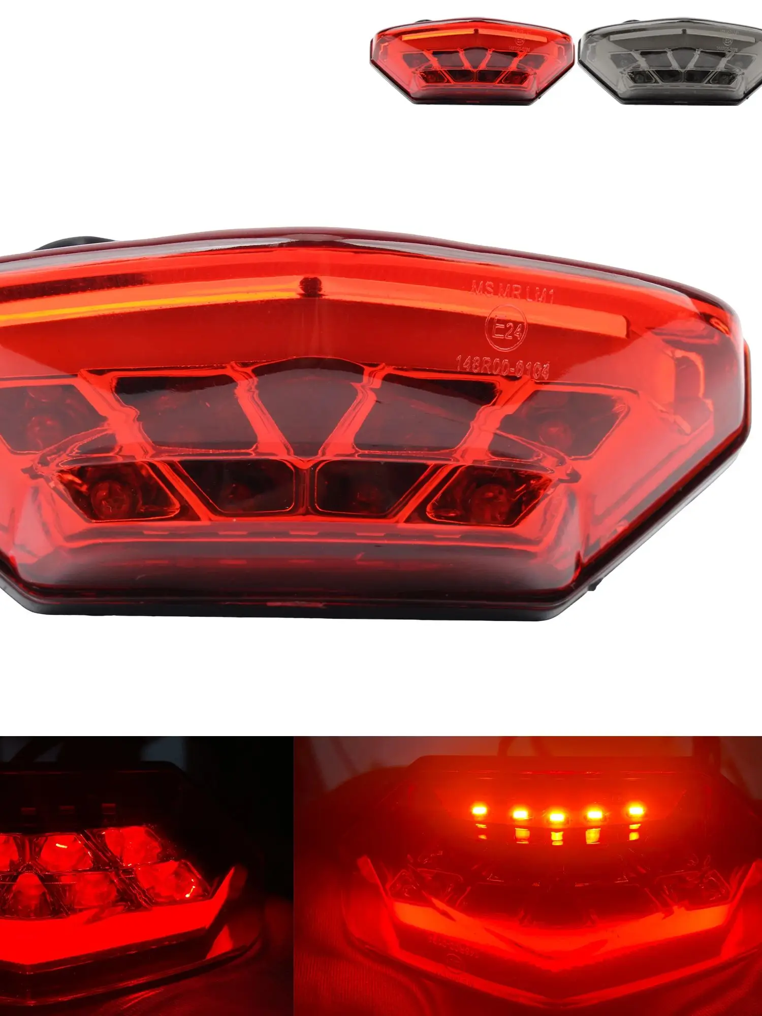 AliExpress PowerMotor 3 Wires Universal 12V LED Motorcycle Tail Brake Light Rear License Lamp DRL Signal For Scooter Cafe Racer ADV Dirt Bike Parts