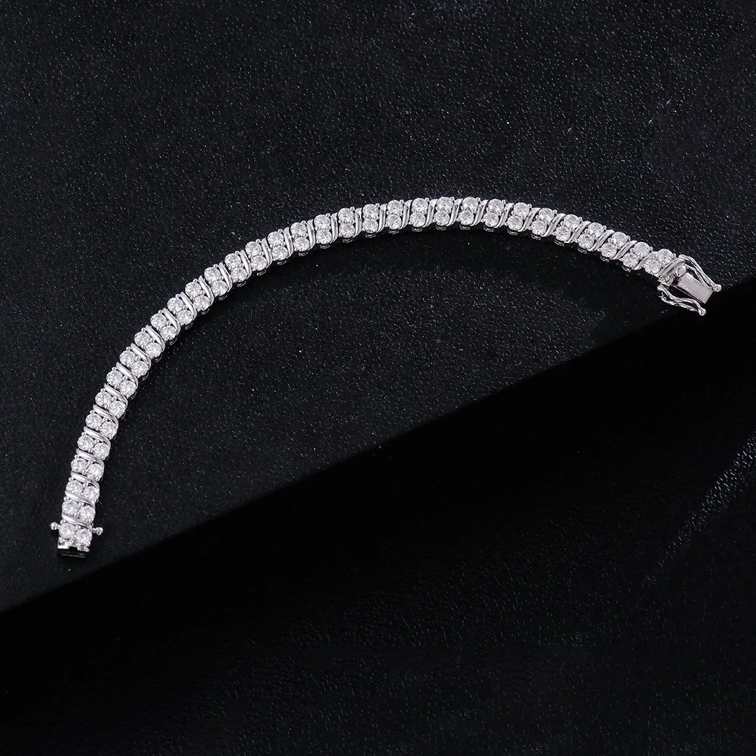 Provence double row Tennis Bracelet 16cm 14K 18K White Gold DEF/VS Lab Diamonds Luxury wedding Bangles Women Men Jewelry Custom