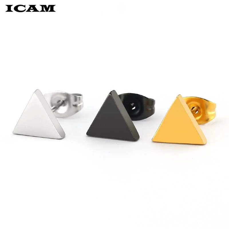 ICAM New Earrings Fashion Simple Stud Earrings Personality Trendy r Triangle Earring Wholesale Jewelry Womens Earing