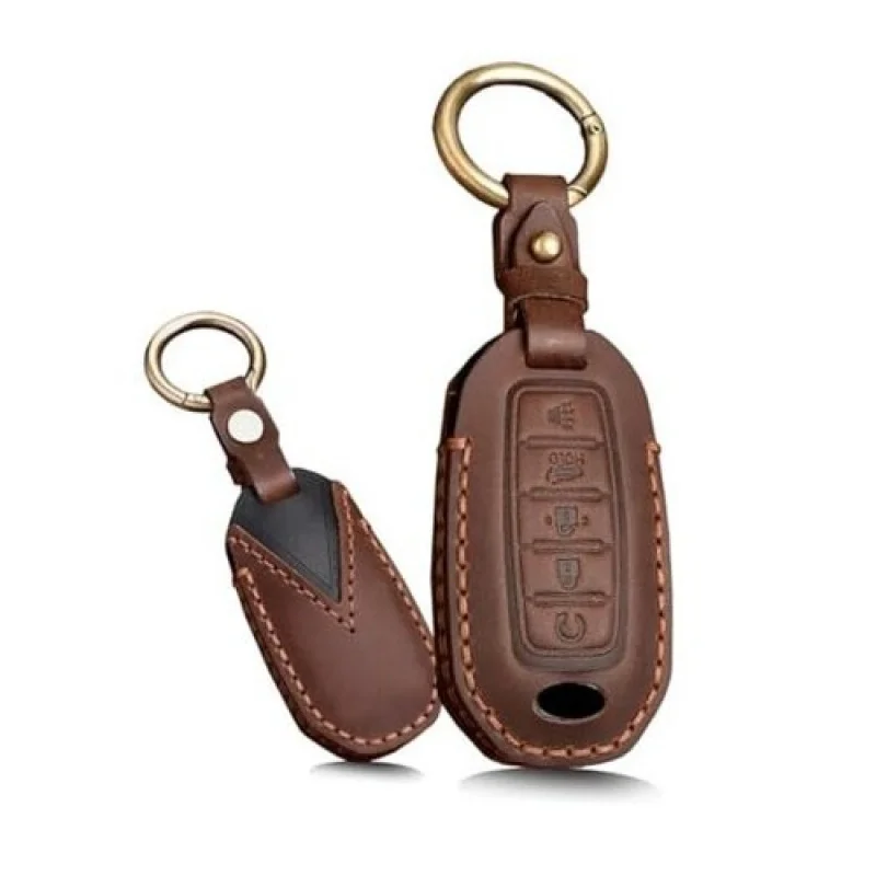 

Кожаный брелок для ключей A + с 5 кнопками, держатель для ключей от автомобиля, подходит для Infiniti Brown (5 кнопок)