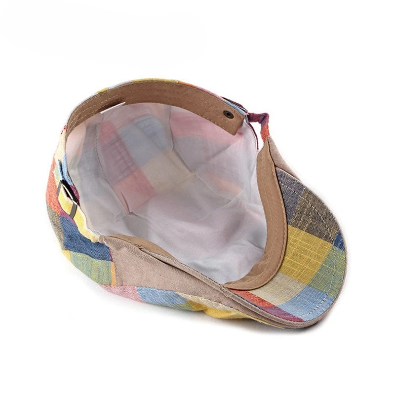 Stylish Berets Hats Multicolor Plaid Herringbone Caps for Men & Women