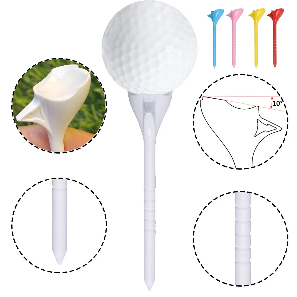 

20/50pcs Golf Tee 10° Golf Ball Tee Holder Plastic 83mm Lightweight Durable Golf Training 골프 티