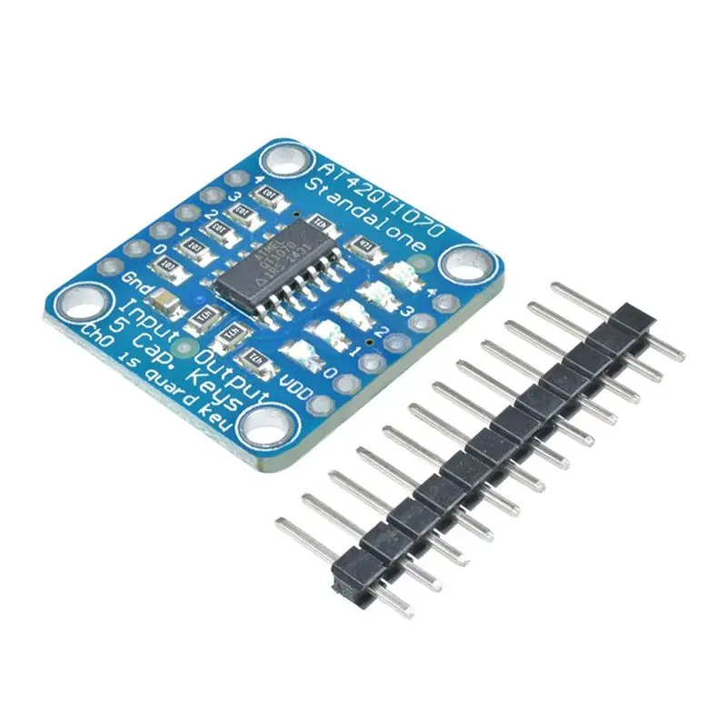 A41Z-AT42QT1070 Touch Sensor Breakout Board 5-Key Capacitive Touch Pad DIY Electronic Indicator Multiple Capacitive Sensing