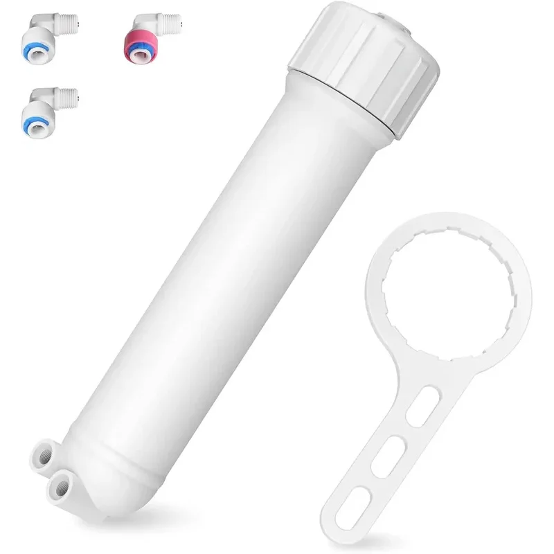 

1812/2012 24-150 GPD Reverse Osmosis Membrane Filter Housing Replacement with Elbow Fittings, Housing Wrench, Check Valve