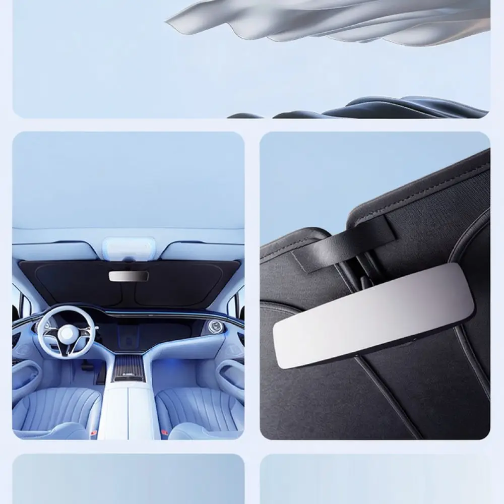 Front Windshield Sunshade For Car Heat Shield Protector Black Vinyl UV Blocker Foldable Visor Auto Interior Cooling Accessory