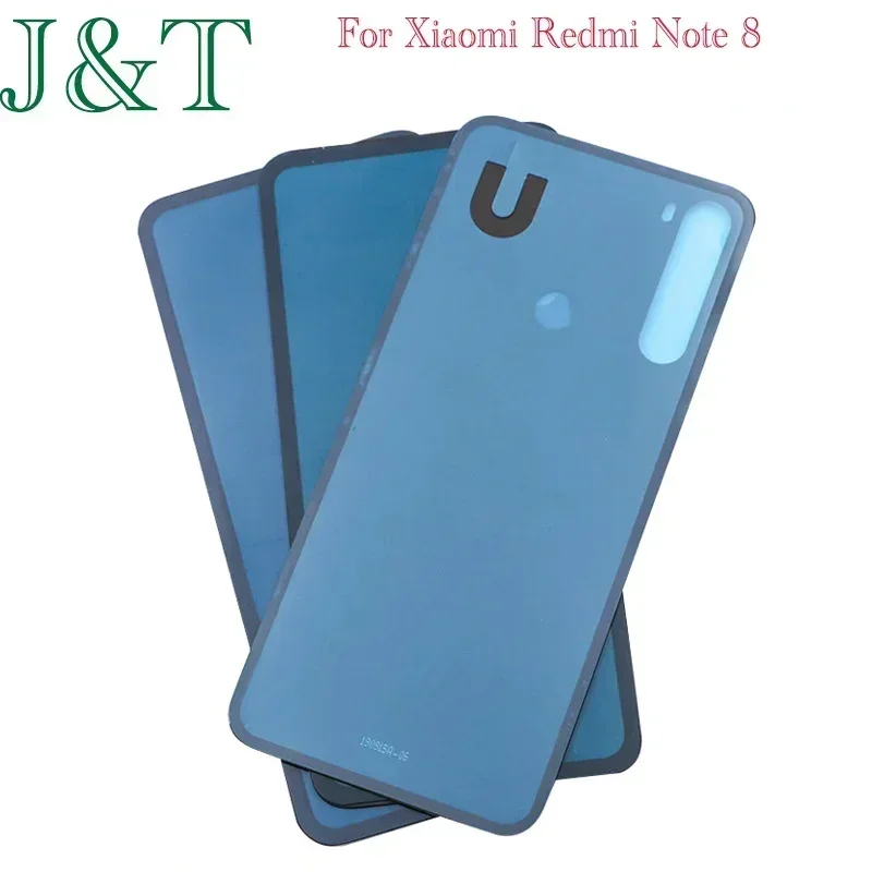 For Xiaomi Redmi Note 8 Back Battery Cover Rear Housing Door Glass Panel Case Replacement Parts with camera lens+With Logo