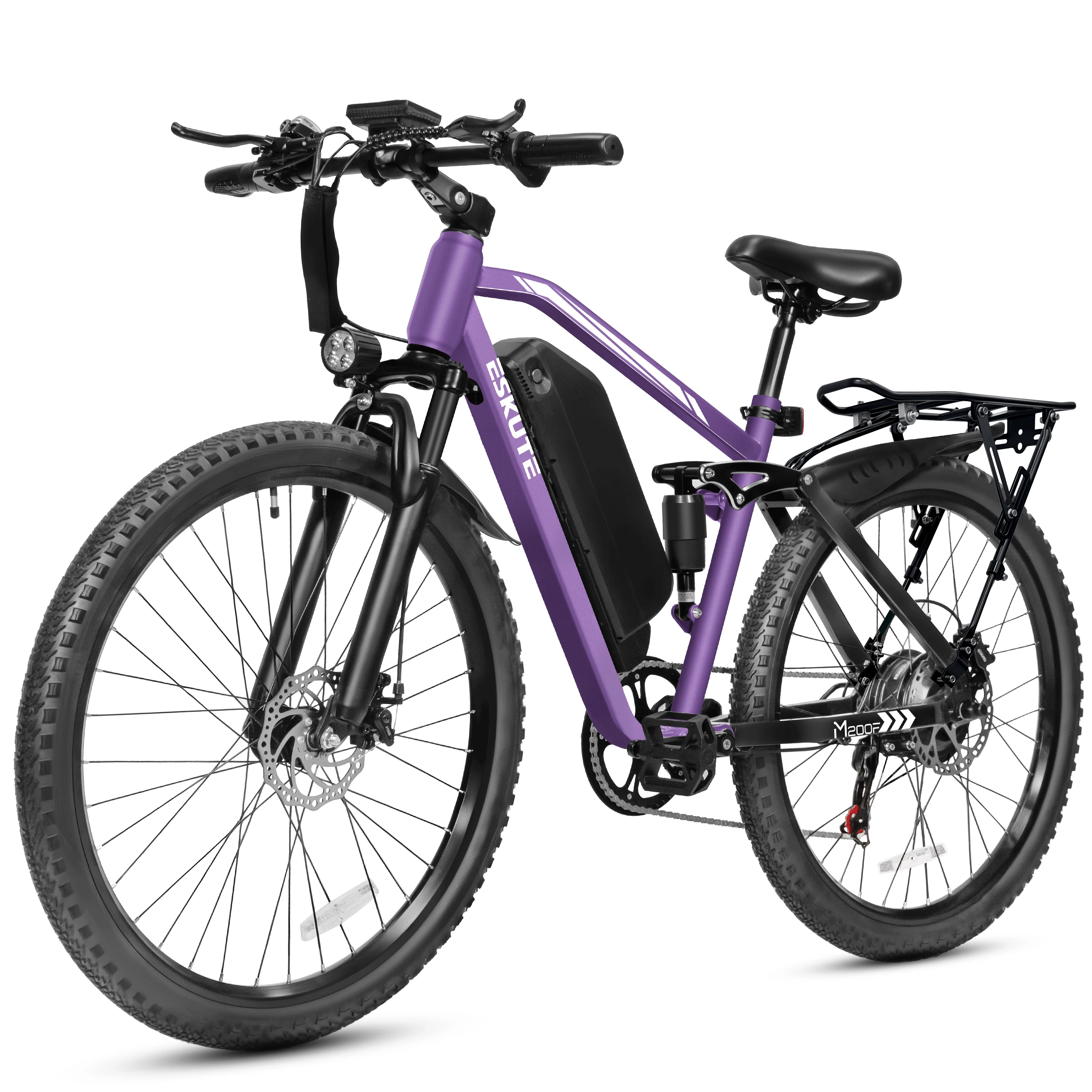 ESKUTE M200F Electric Bike for Adults – 27.5 inch Tire Mountain E-Bike,  Brushless Motor, 48V 20.8Ah Removable Battery, Up to 80 Miles, Step Over Commuter E-MTB, Full Suspensions