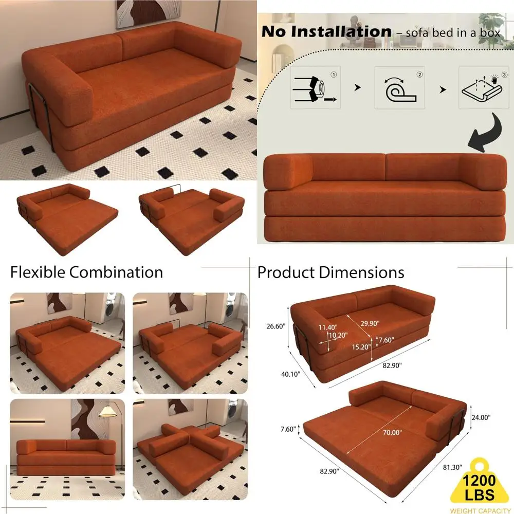أريكة سرير قابلة للتحويل، أريكة مرتبة قابلة للطي، إطار ثابت الشكل، أريكة صالة أريكة أرضية لغرفة المعيشة #1