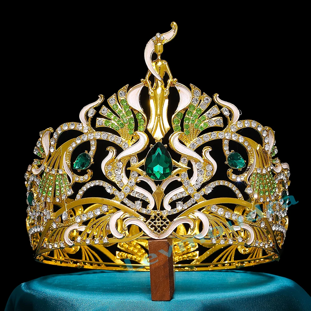 

Levmoudra Full Round Queen Crowns Rhinestone Pageant Crowns and Tiaras for Women Costume Party Hair Accessories
