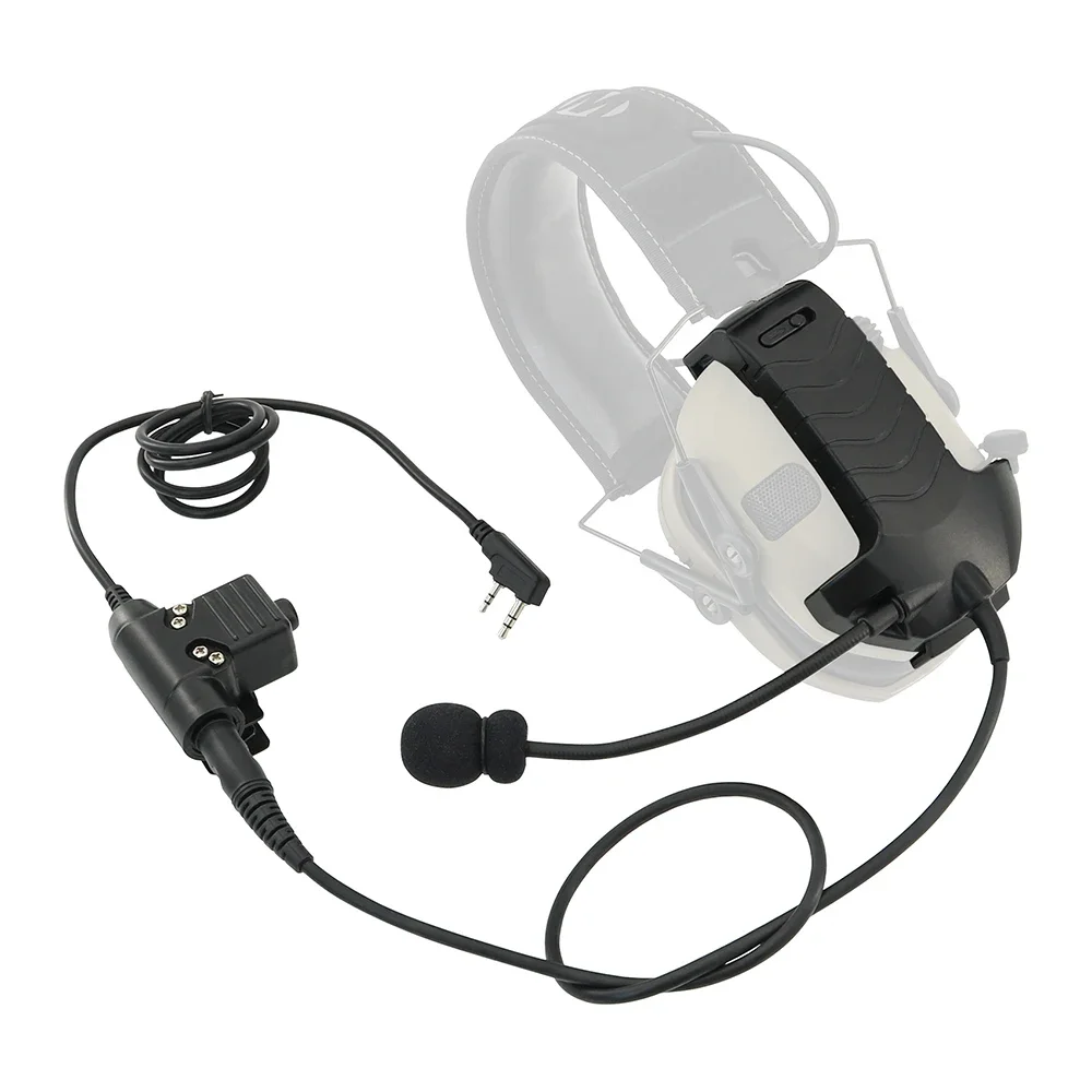 Imagem -02 - Adaptador de Fone de Ouvido de Proteção Auditiva Tática Compatível com Walkers Razor Electronic Earmuff Inclui Kit de Microfone e U94ptt