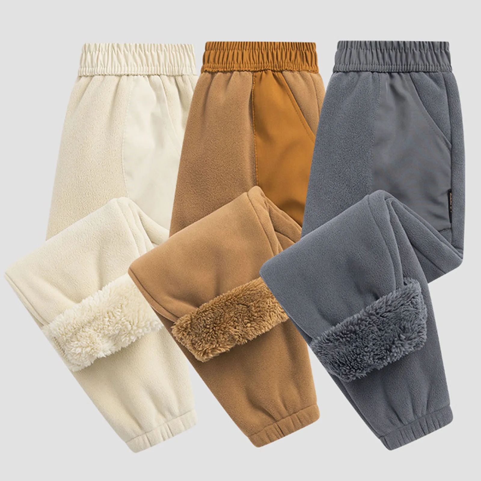 

Kids Pants Boys Girls' Winter Warm Jogger Trousers Fleece Lined Elastic Waisted Sweatpants Casual Junior Clothes 한국 아동복 2025