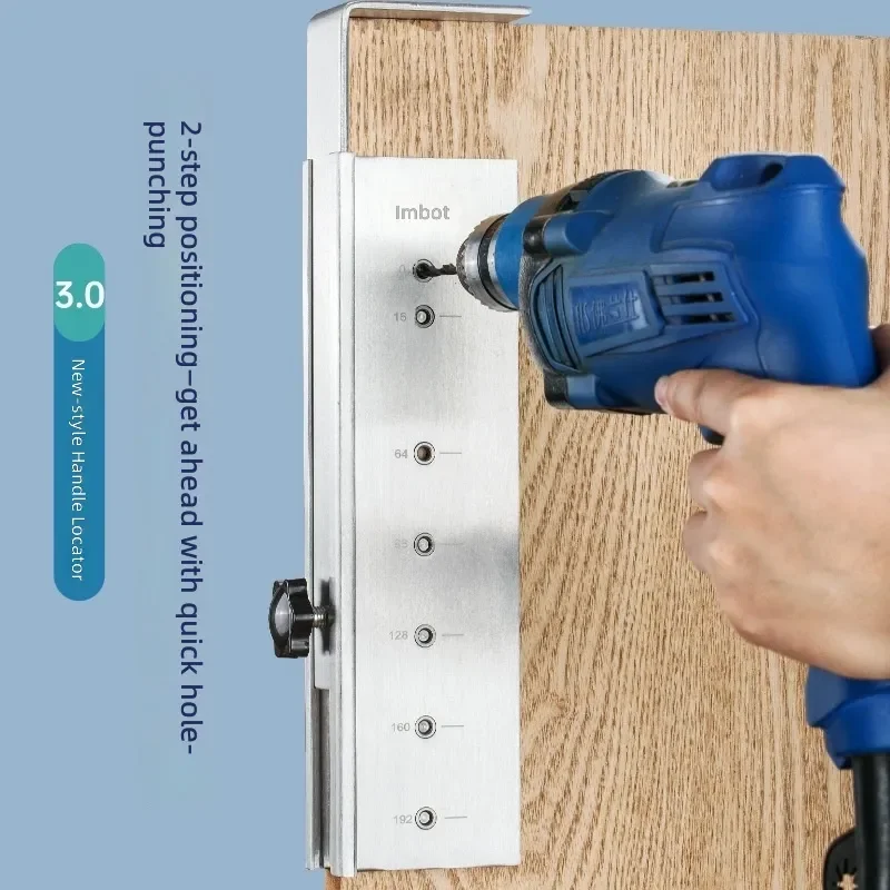 Aluminum Alloy Door Handle Positioning Punch New Porous Keyhole Side Mounted Fast Positioning Upgraded Tool for Hardware