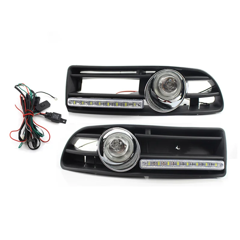 2Pcs LED with Bezel for VW Bora 99-04 Portable Replacement Fog Lamp Super Bright Professional Fog Light 1J5853665B 1J5853666B