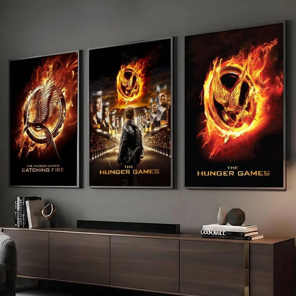 Klassischer Film „The Hunger Games“-Poster, klebriger Wandkunstdruck, wasserdicht, für Zuhause, Wohnzimmer, Schlafzimmer, Bar, ästhetisches Dekor