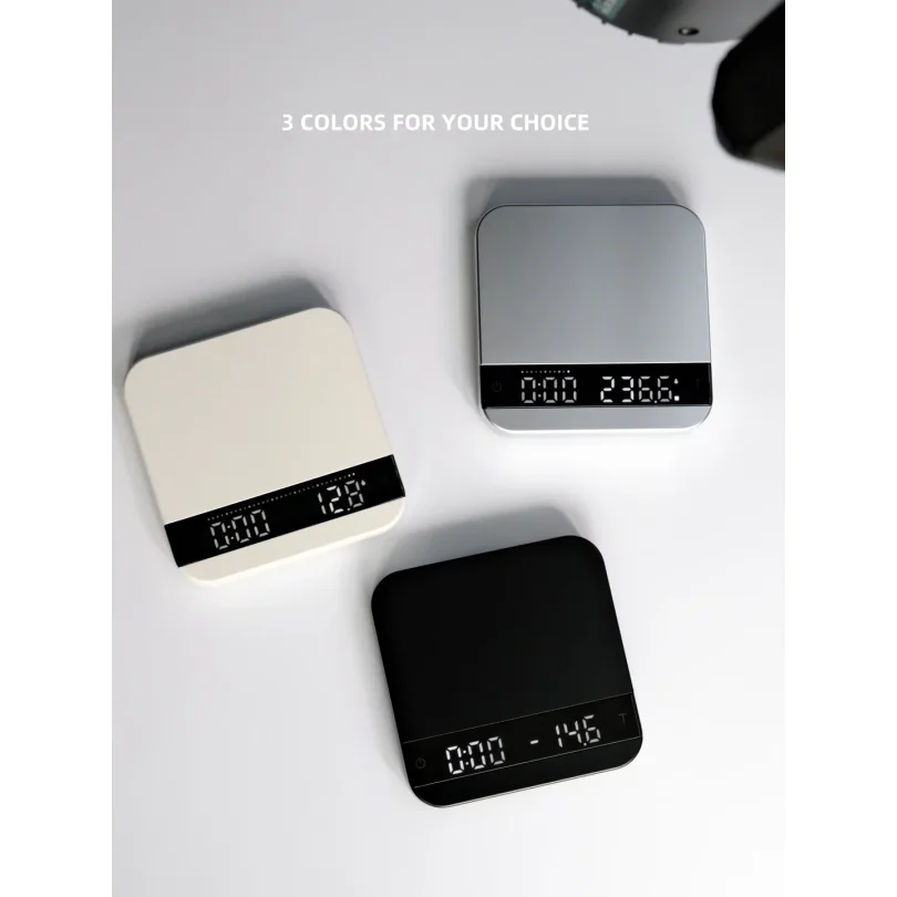 Ultra-Thin Coffee Scale | 0.1 g Accuracy • USB-C Rechargeable • Flow-Rate Indicator