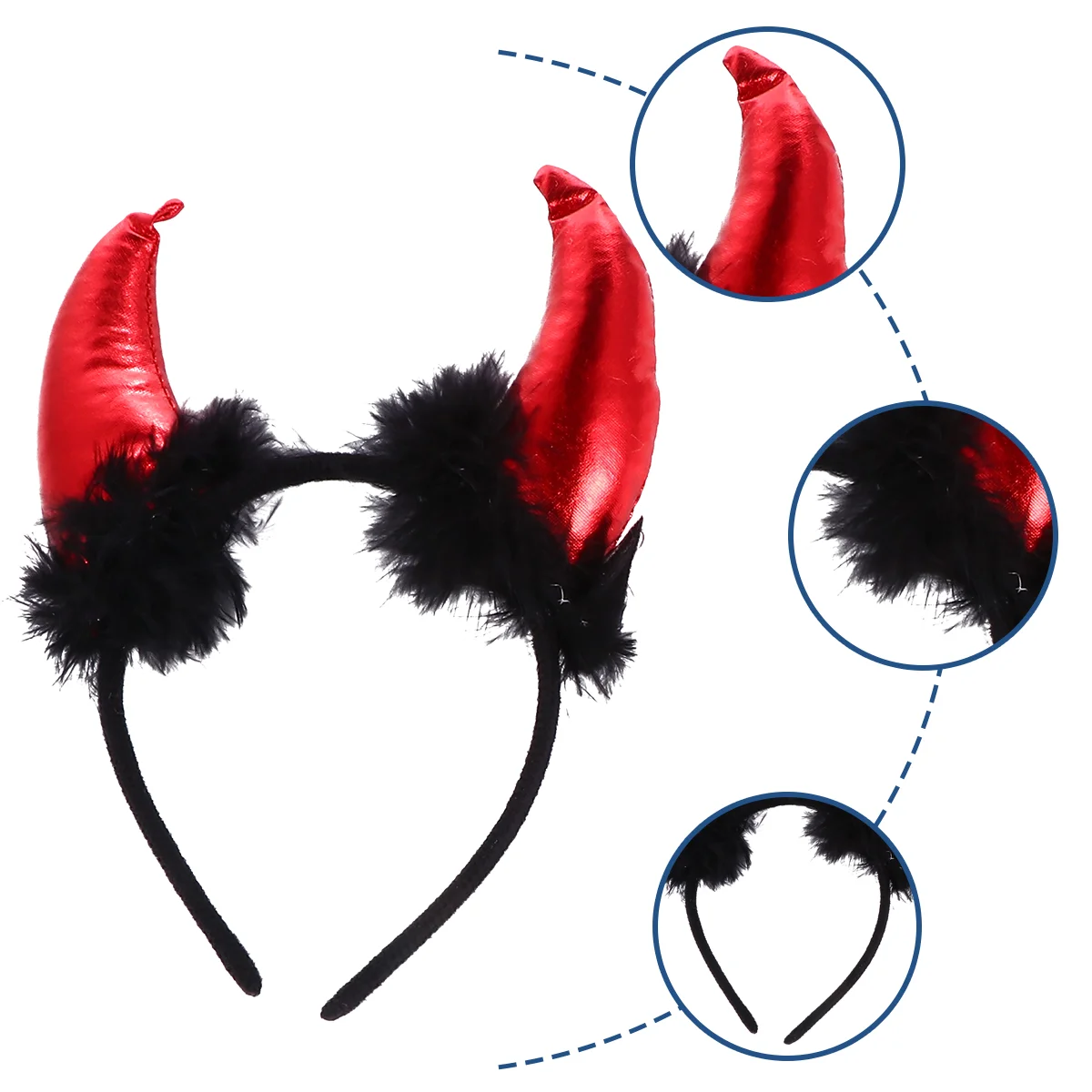 Conjunto de 3 diademas de animales para Halloween, accesorios para fiesta de Cosplay, disfraz de 3 cuernos, paño para la oreja