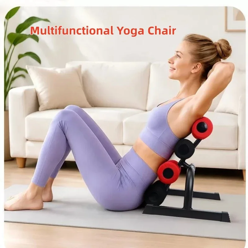 Multifunctional Yoga Fitness Chair, 360° Rotating Lumbar Stretcher, Full Body Stretch Core Trainer for Posture Correction