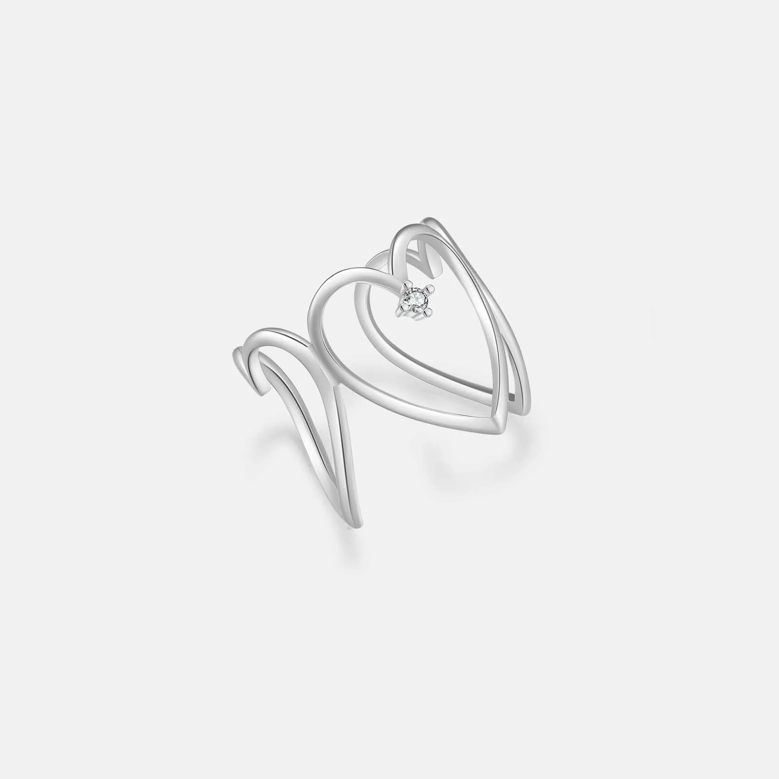 

VEWANT Women 925 Sterling Silver Irregular Three Heart Zircon Adjustable Ring 2025 Anniversary Fine Luxury Party Jewelry Gift