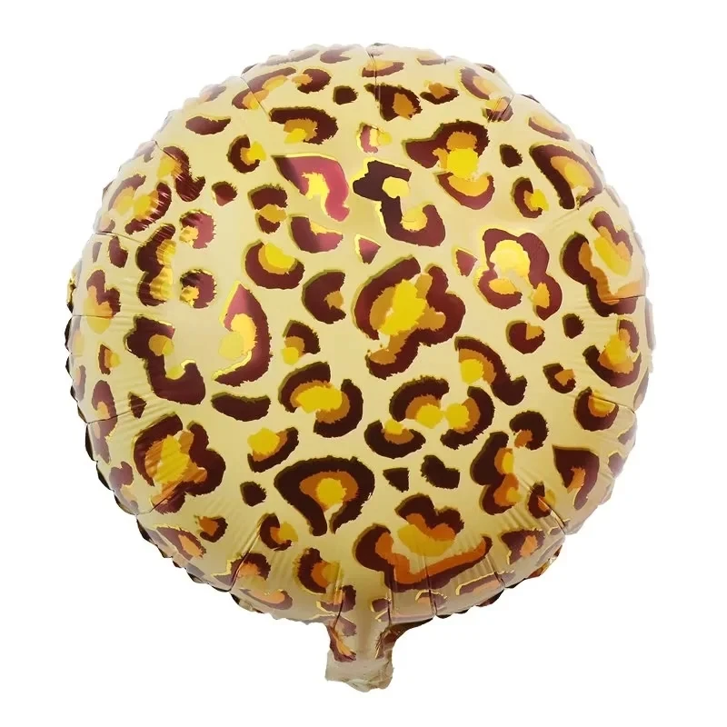 10Pcs 18inch Round Foil Balloons Tiger leopard Zebra Pattern Helium Balloon Globos Jungle Safari Tropical Party Decor Supplies