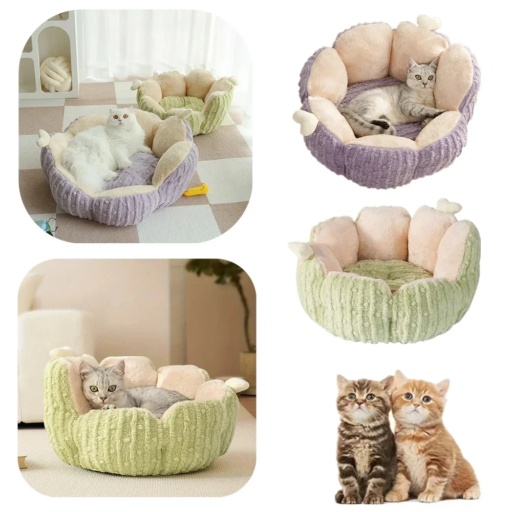 

Cats Bed Plush Houses Warm Beds Winter Habitats Supplies House Accessories Kitten Goods Round Cat Bed 고양이 둥지/고양이 침대