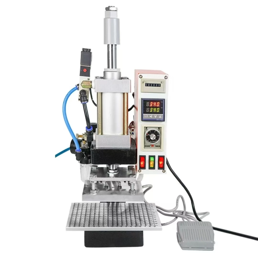 

220V/110V Pneumatic Hot Stamping Machine PVC Card Book Leather Paper Wood Custom Logo Embossing Embossers Heat Press Equipment