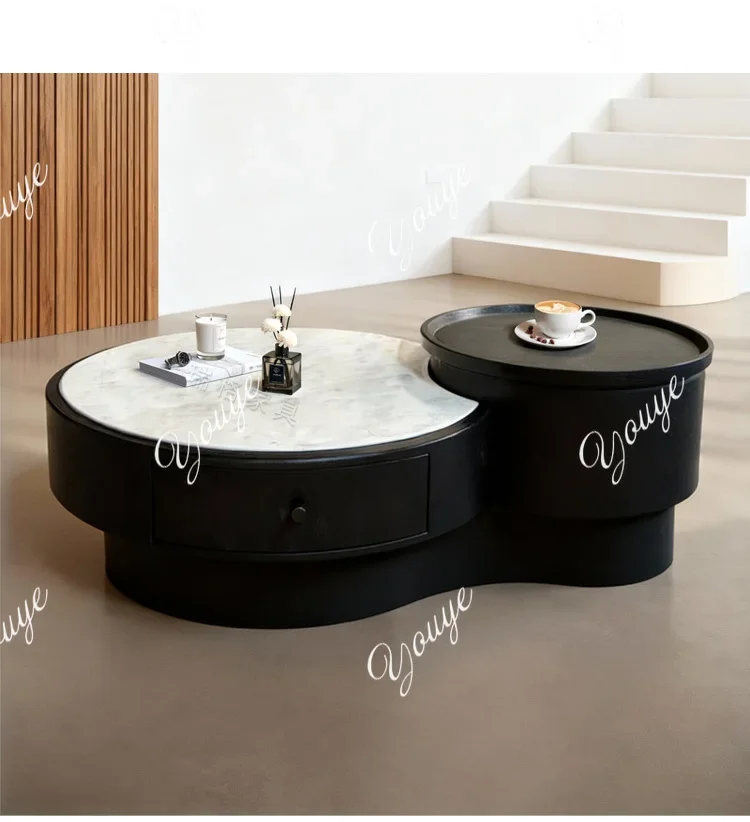 

63 Modern Minimalist Creative Lift Coffee Table Designer High Sense Living Room Household Small Apartment Round Antique Low Tabl