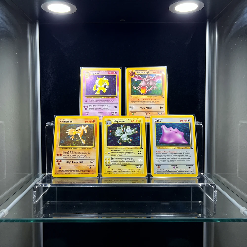 DIY TCG PKM Card Fossil 1st Aerodactyl Hitmonlee Hypno Lapras Magneton Ditto Anime Game Holographic Collectible Trading Cards