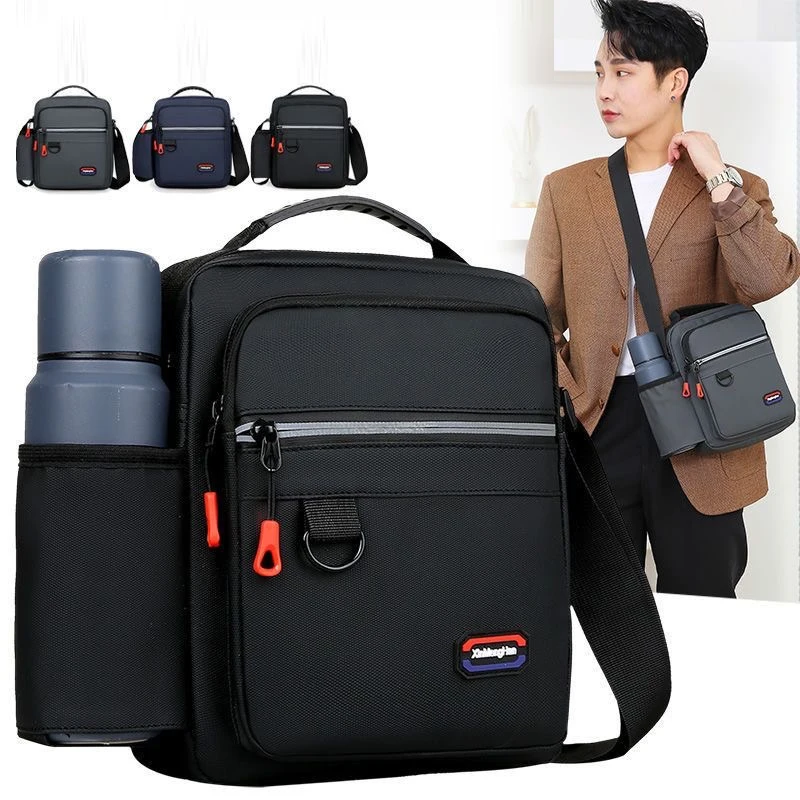 Fashion Men\'s Shoulder Bag Splash-proof Oxford Cloth Messenger Bag Busines Travel Portable Leisure Single Handbag