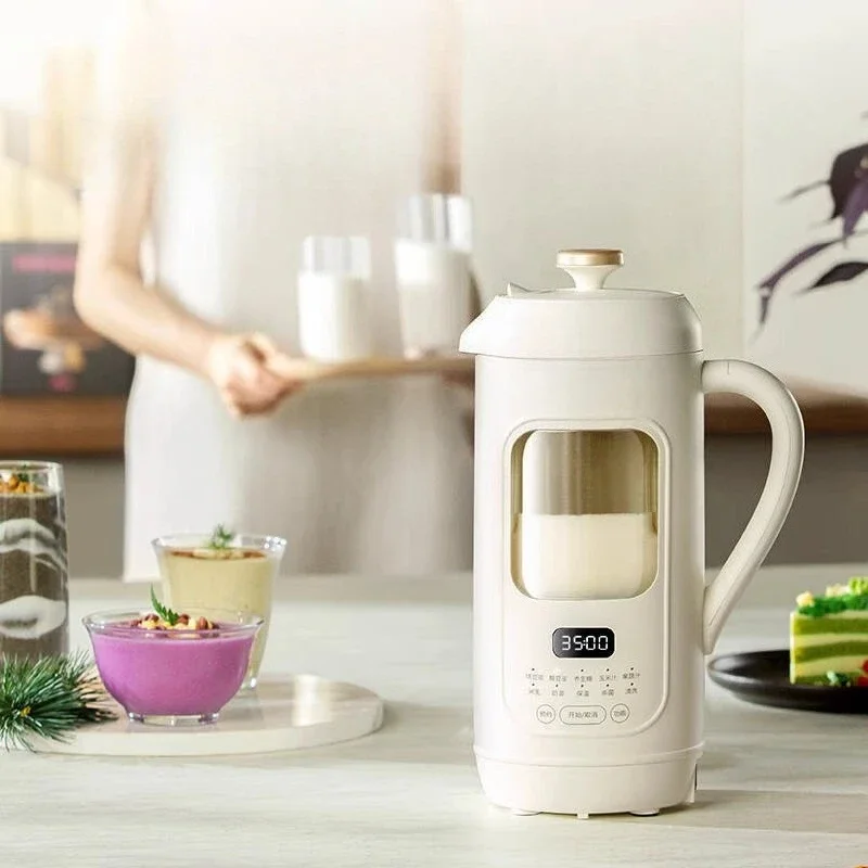 220V Soybean Milk Machine Wall Breaker Household Full-automatic Low Noise Visual Filter Free Mini Juice Extractor