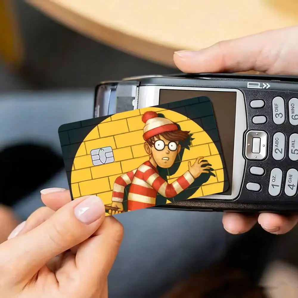 Game Wheres W-WallyS Waldo-oo  Credit Card HD Stickers Small Chip Waterproof Sticker Game Card Decal Gift