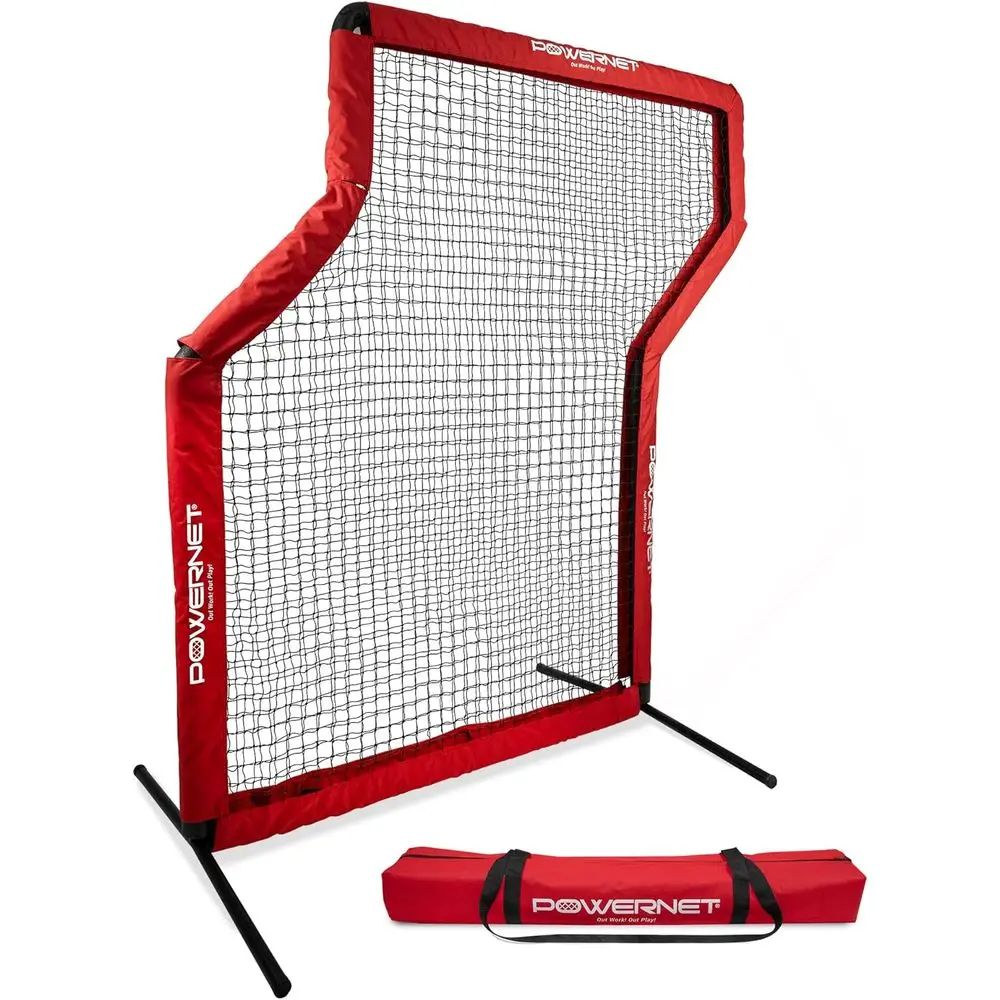 

Portable Baseball Practice Net or Pitching and Hitting, Up Batting Cage Net Shield, 7 T Z-Sn (Red)
