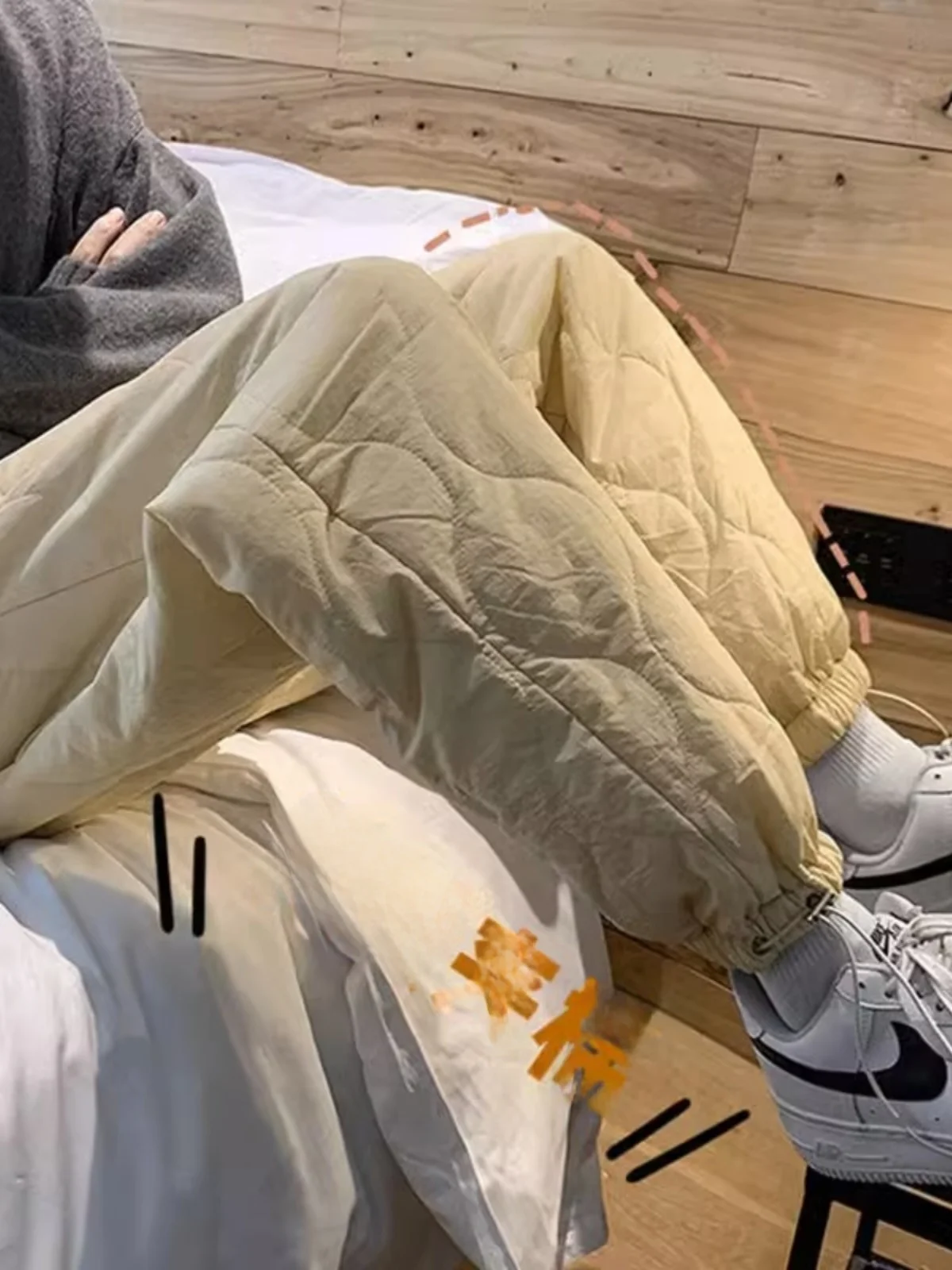 

Extra Large Size Men's Winter Sports Sweatpants Windproof Warm Cotton Trousers Heavyweight 300 Pou Fat Cold Proof Pants