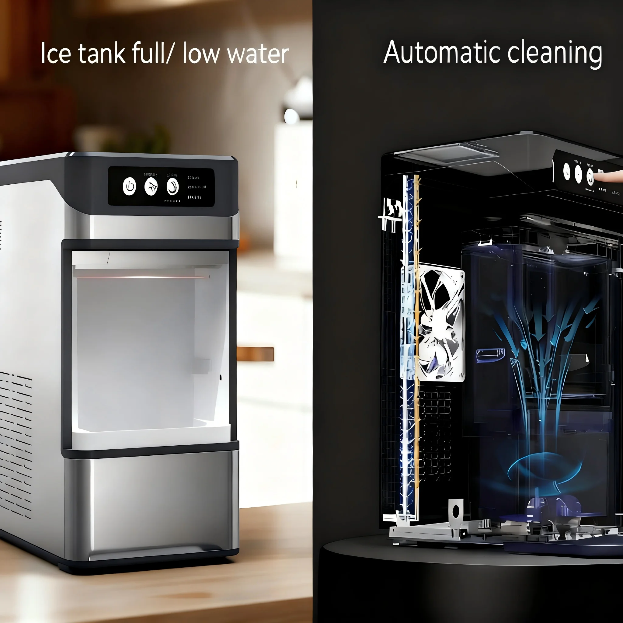 Ice machine Small fully automatic household and commercial ice machine Live machine can produce chewing granular ice
